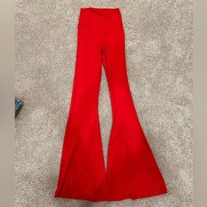 Aerie BRIGHT red flare pants
